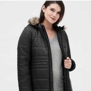 Gap Maternity Puffer Coat with Detachable Hood